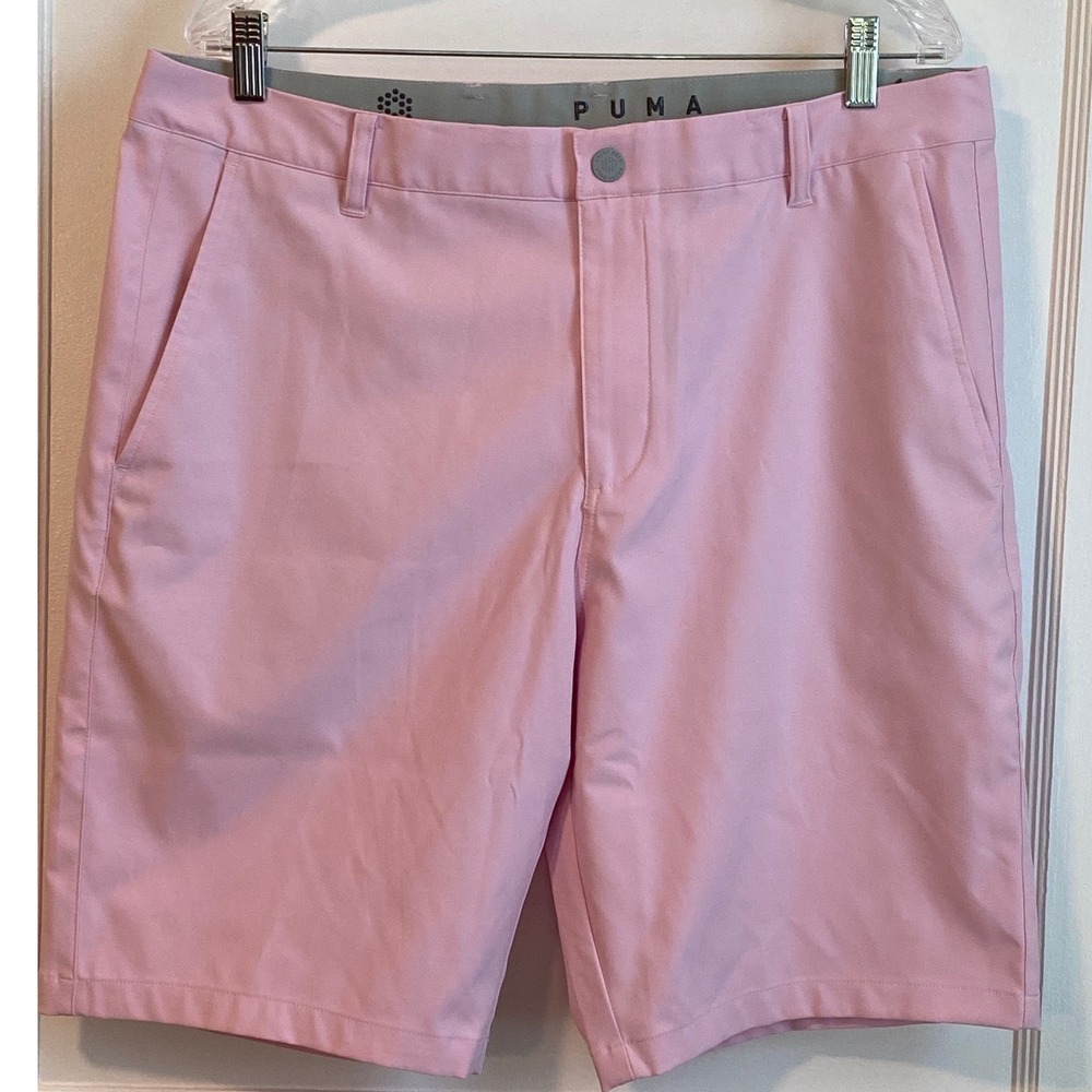 Puma Golf Mens Pink Performance Puma Way 1 Shorts Size 36